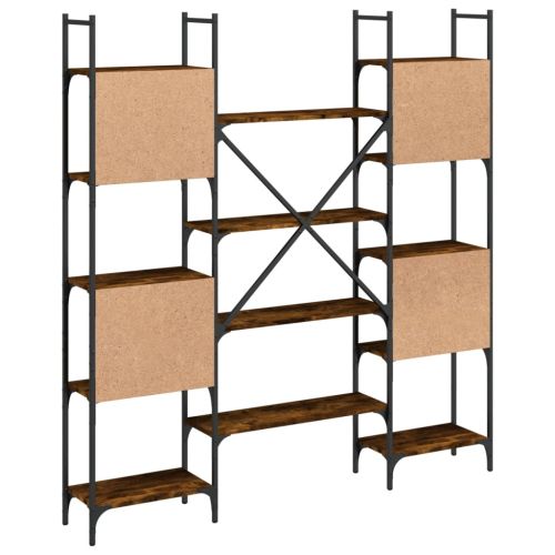 Етажерка за книги опушен дъб 155,5x24x166,5 см инженерно дърво