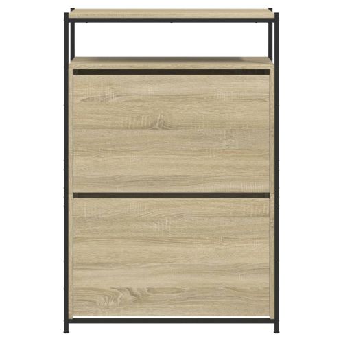 Шкаф за обувки, сонома дъб, 75x34x112 см, инженерно дърво