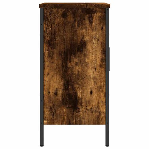 Шкаф за мивка за баня, опушен дъб, 60x30x60 см, инженерно дърво