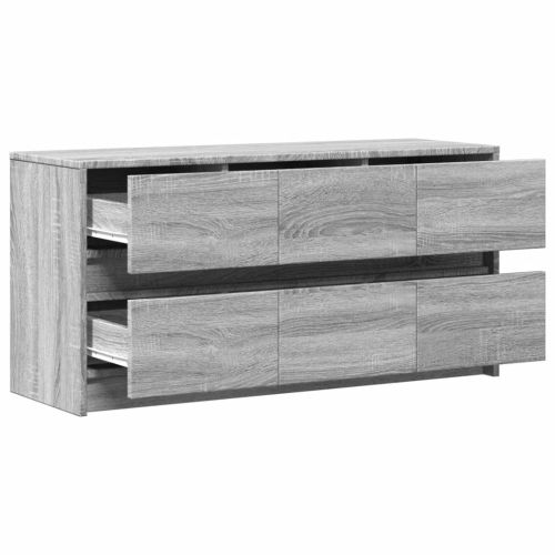 ТВ шкаф с LED, сив сонома, 100x34x50 см, инженерно дърво