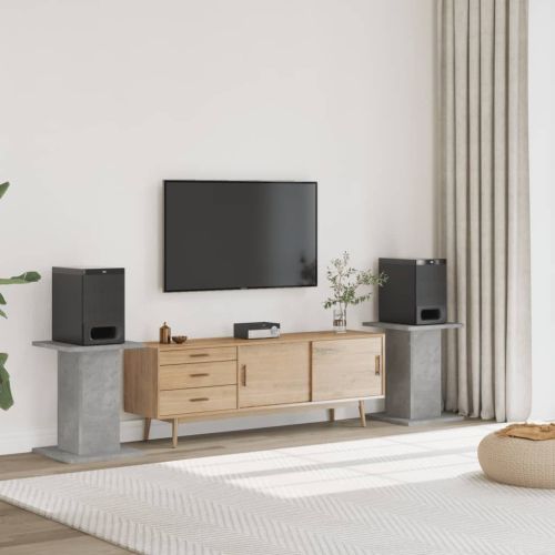 Стойки за тонколони 2бр бетонно сиви 30x30x60см инженерно дърво