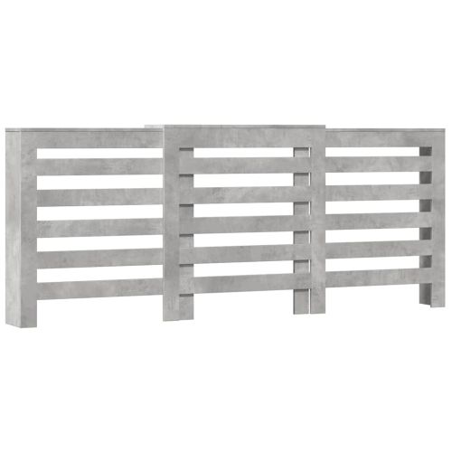 Капак за радиатор, бетонно сив, 205x21,5x83,5см инженерно дърво