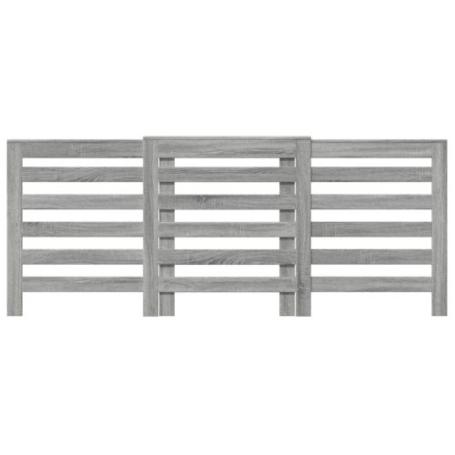 Капак за радиатор, сив сонома, 205x21,5x83,5см, инженерно дърво