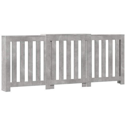Капак за радиатор, бетонно сив, 205x21,5x83,5см инженерно дърво