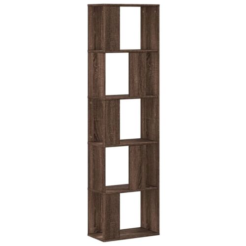 Библиотека 5 рафта кафяв дъб 45x23,5x162,5 см инженерно дърво