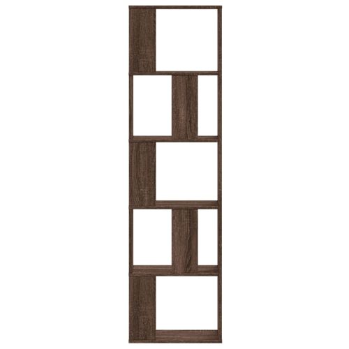 Библиотека 5 рафта кафяв дъб 45x23,5x162,5 см инженерно дърво