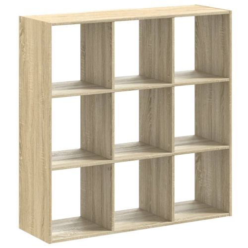 Библиотека, сонома дъб, 102x32x102 см, инженерно дърво