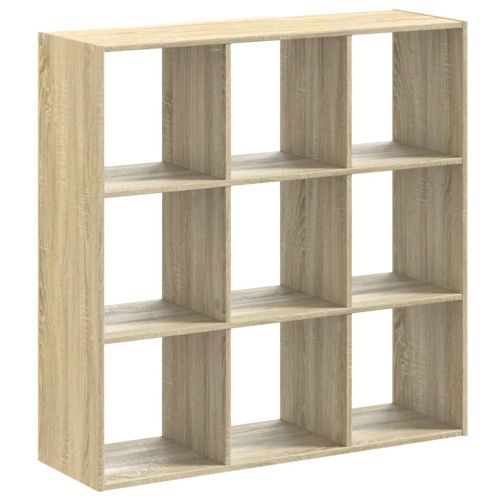 Библиотека, сонома дъб, 102x32x102 см, инженерно дърво