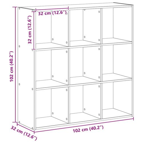 Библиотека дъб артизан 102x32x102 см инженерно дърво