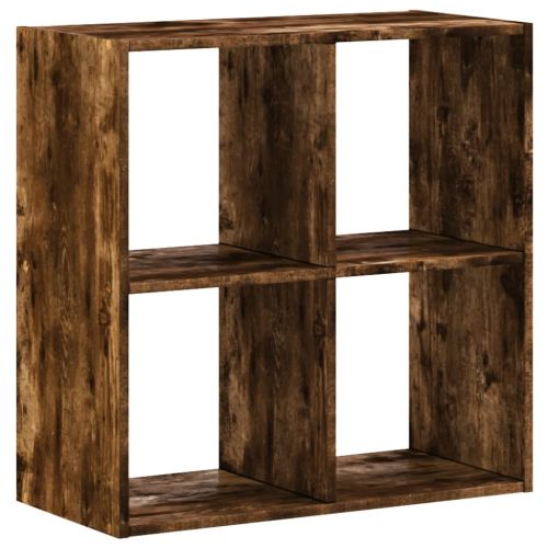 Библиотека, опушен дъб, 68,5x32x68,5 см, инженерно дърво