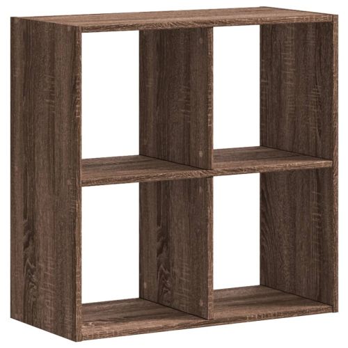 Библиотека, кафяв дъб, 68,5x32x68,5 см, инженерно дърво