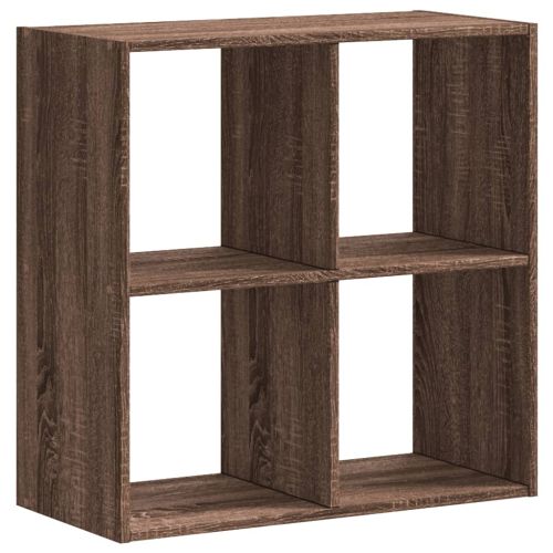 Библиотека, кафяв дъб, 68,5x32x68,5 см, инженерно дърво