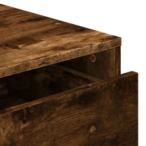 Ъглов скрин с чекмеджета опушен дъб 80x41x58см, инженерно дърво