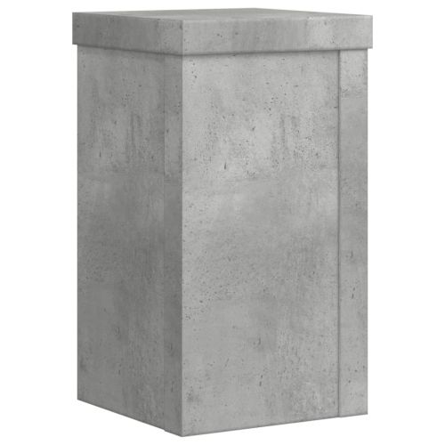 Стойки за растения 2 бр бетонно сив 10x10x18 см инженерно дърво