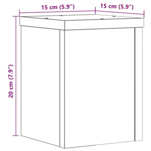 Стойки за растения 2 бр бетонно сив 15x15x20 см инженерно дърво
