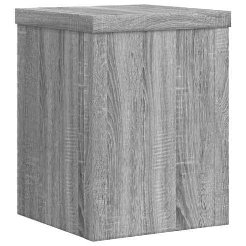 Стойки за растения 2 бр сив сонома 15x15x20 см инженерно дърво