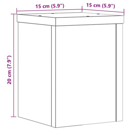 Стойки за растения 2 бр сив сонома 15x15x20 см инженерно дърво