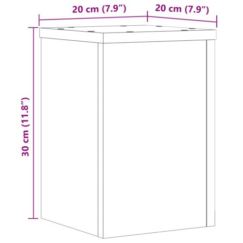 Стойки за растения 2 бр бели 20x20x30 см инженерно дърво