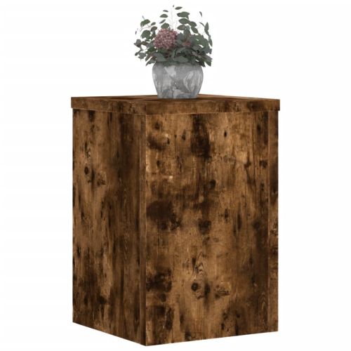 Стойки за растения 2 бр опушен дъб 20x20x30 см инженерно дърво