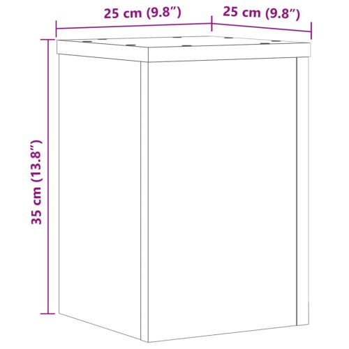Стойки за растения 2 бр бетонно сив 25x25x35 см инженерно дърво