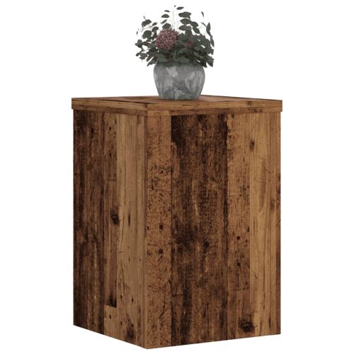Стойки за растения 2 бр старо дърво 25x25x35 см инженерно дърво