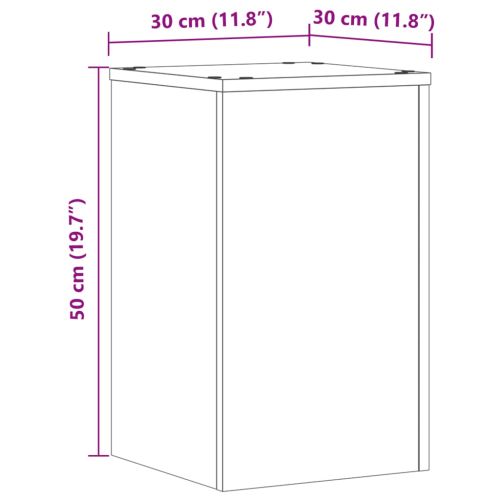 Стойки за растения 2 бр сив сонома 30x30x50 см инженерно дърво
