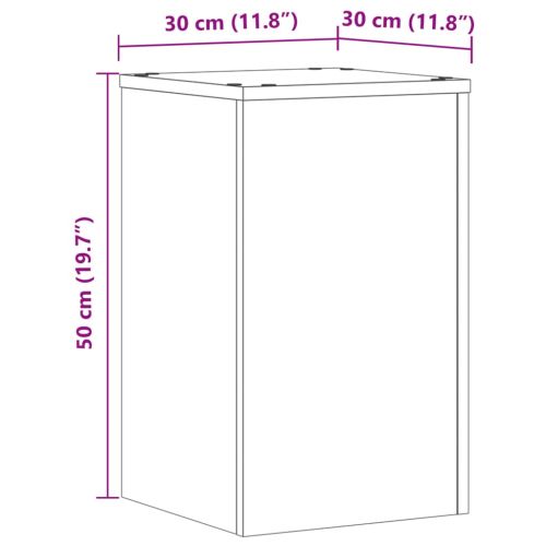 Стойки за растения 2 бр старо дърво 30x30x50 см инженерно дърво