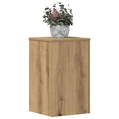 Стойки за растения 2 бр дъб артизан 30x30x50 см инженерно дърво