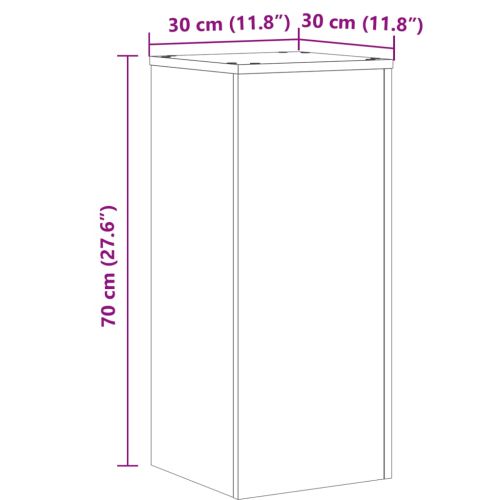 Стойки за растения 2 бр бели 30x30x70 см инженерно дърво