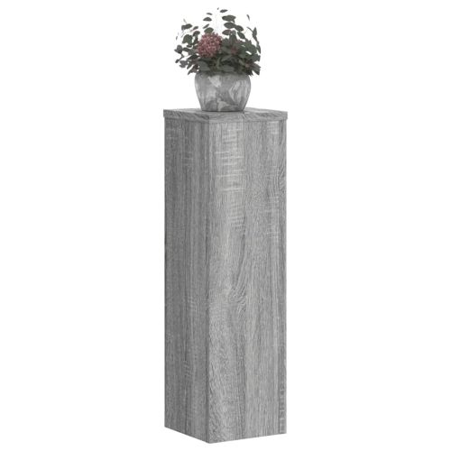 Стойки за растения 2 бр сив сонома 17x17x60 см инженерно дърво