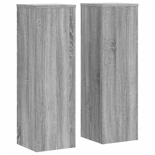 Стойки за растения 2 бр сив сонома 25x25x80 см инженерно дърво