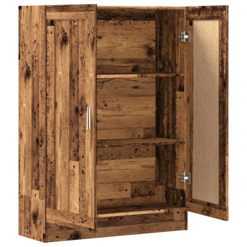 Шкаф за книги, старо дърво, 82,5x30,5x115 см, инженерно дърво