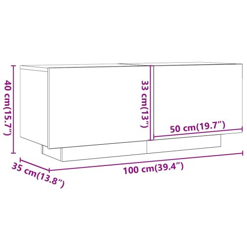ТВ шкаф Старо дърво 100x35x40 cm Инженерна дървесина