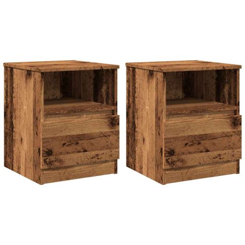 Нощни шкафчета 2 бр старо дърво 40x40x50 см инженерно дърво