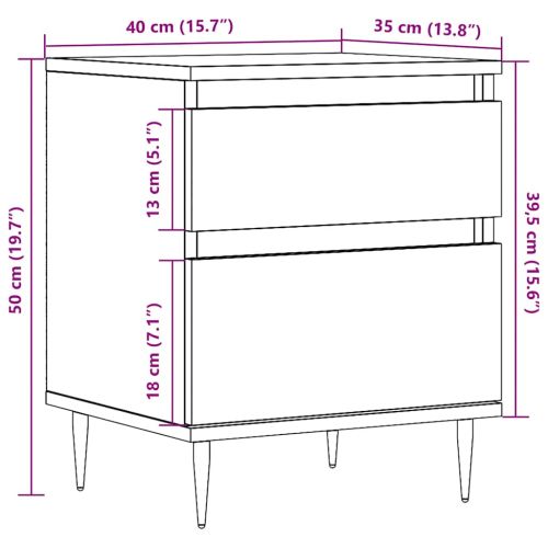 Нощни шкафчета 2 бр дъб артизан 40x35x50 см инженерно дърво