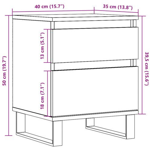 Нощни шкафчета 2 бр старо дърво 40x35x50 см инженерно дърво