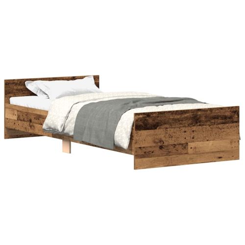 Рамка за легло без матрак старо дърво 90x190см инженерно дърво
