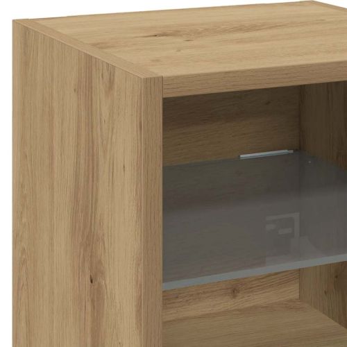 Стенен шкаф за телевизор с LED осветление Artisan Oak