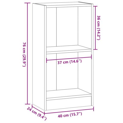 Библиотека, старо дърво, 40x24x76 см, инженерно дърво