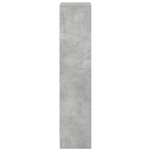 Библиотека, бетонно сива, 40x24x109 см, инженерно дърво