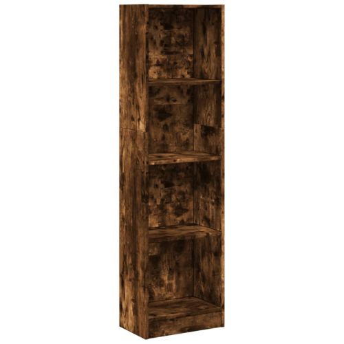 Библиотека, опушен дъб, 40x24x176 см, инженерно дърво