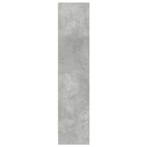 Библиотека, бетонно сива, 60x24x109 см, инженерно дърво