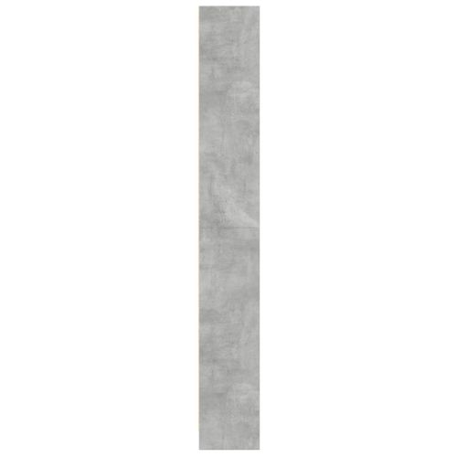 Библиотека, бетонно сива, 60x24x176 см, инженерно дърво