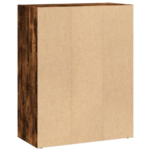 Библиотека, опушен дъб, 60x30x77 см, инженерно дърво