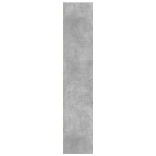 Библиотека, бетонно сива, 60x30x152 см, инженерно дърво
