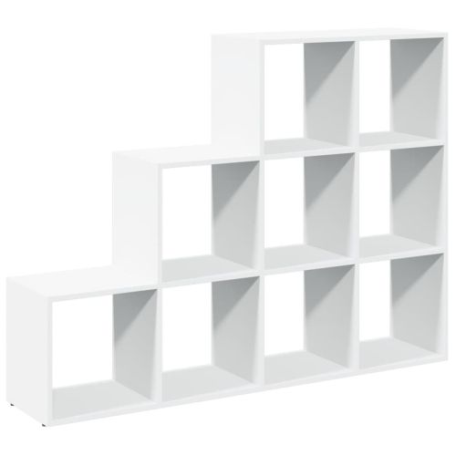 Разделител за стая / библиотека, бял, 3 нива, 137,5x29x103,5 см