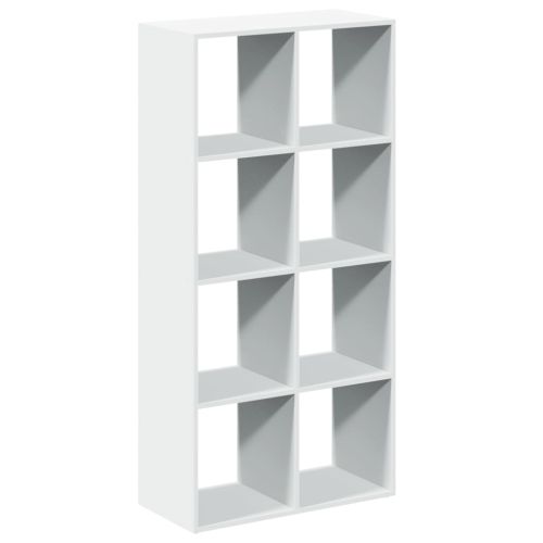 Разделител за стая, библиотека, бял, 69,5x29x137,5 см, инженерно дърво