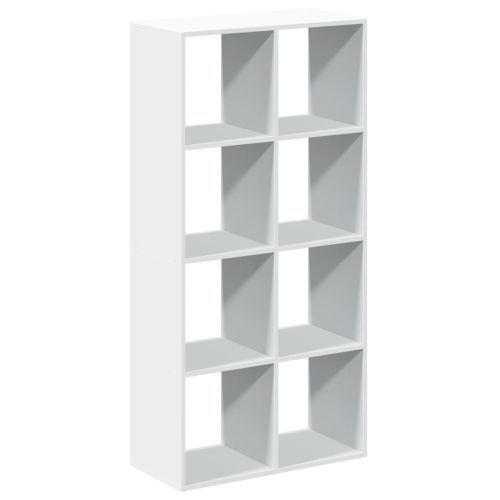 Разделител за стая, библиотека, бял, 69,5x29x137,5 см, инженерно дърво