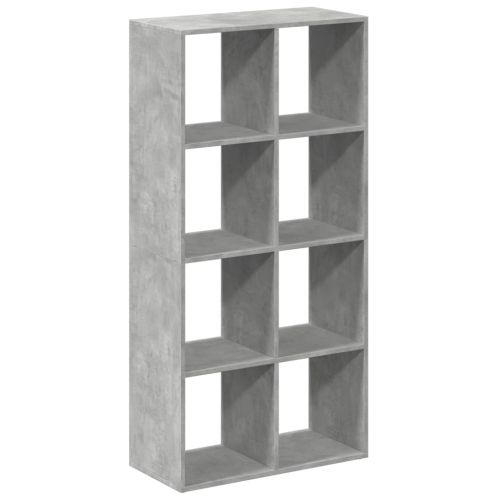 Разделител за стая / библиотека, бетонно сив, 69,5x29x137,5 см