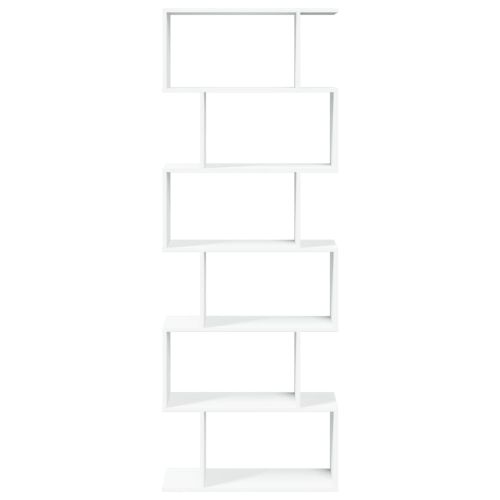 Разделител за стая / библиотека, бял, 6 нива, 70x24x193 см
